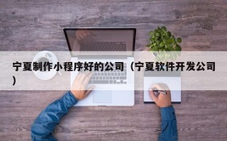 宁津宁夏制作小程序好的公司（宁夏软件开发公司）